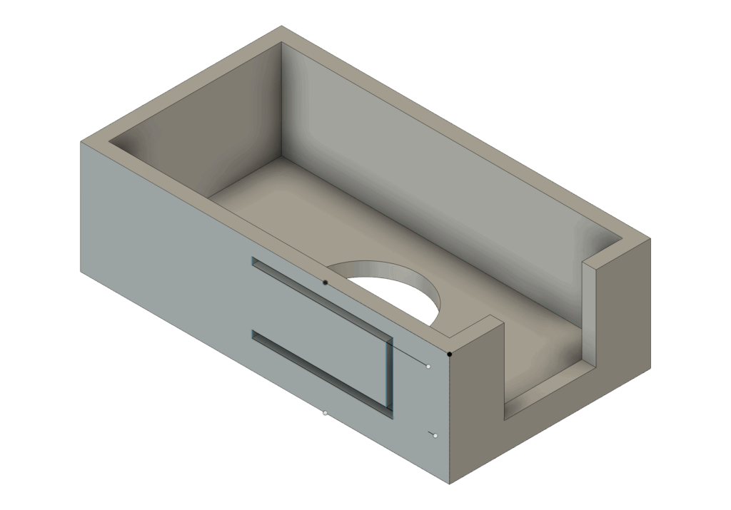 M5Stickを入れるためのケースの3D CAD画像